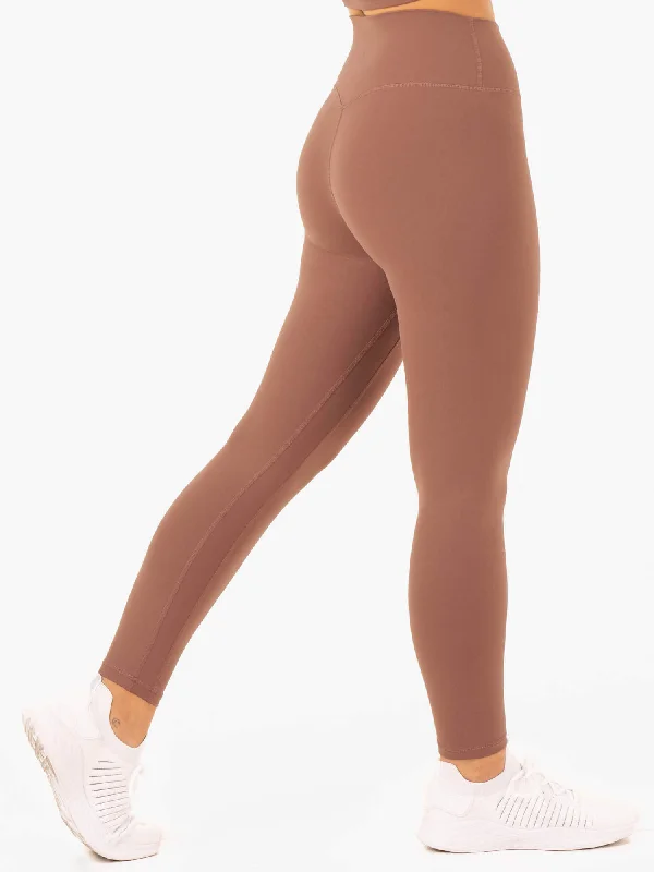Women's black tight trousers NKD Refine High Waisted Leggings - Mocha