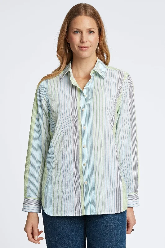 Women's tall long sleeve shirt with extra length Levi's long sleeve denim shirtsBoyfriend Seersucker Stripe Long Sleeve Tunic