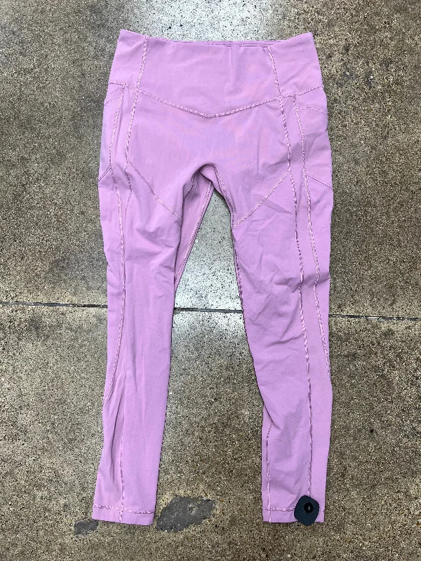 Women's high - waisted skinny tight trousers Athletic Leggings By Lululemon In Pink, Size:12