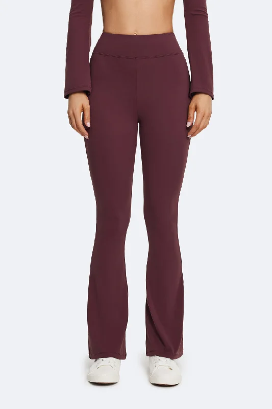 Women's spandex - blend tight trousers High-Waisted Flared Leggings