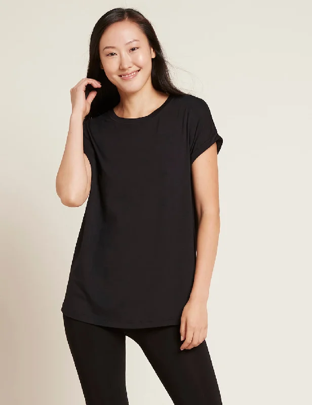 Women's leopard print t shirt Downtime Lounge Top - Black