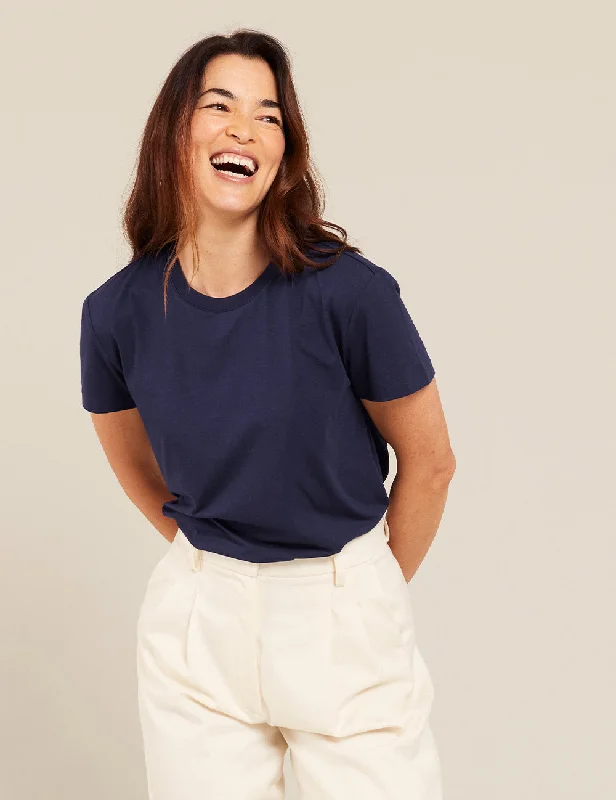Women's polyester t shirt Women's Classic Crew Neck T-Shirt - Navy