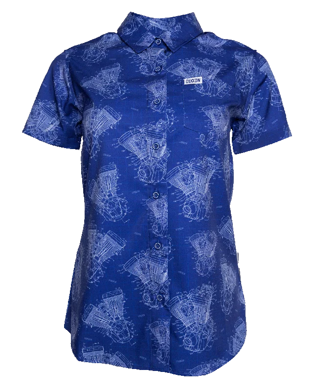 Women's plus - size long sleeve shirt with pockets Women's Blueprint Party Shirt