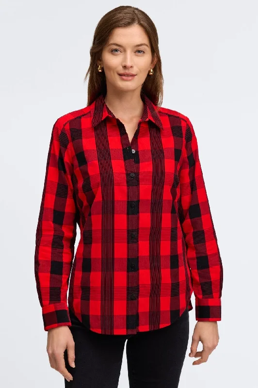 Women's formal long sleeve satin - finish shirt Men's long sleeve slim - fit shirtsHaven Buffalo Check Corduroy Long Sleeve Shirt
