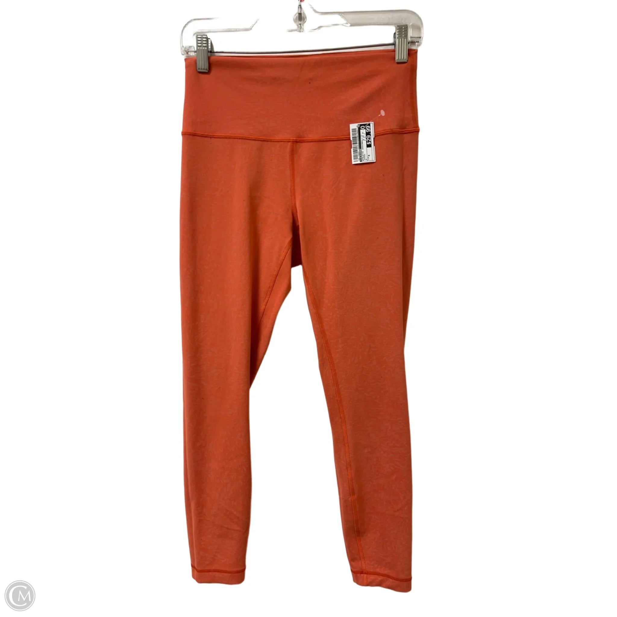 Women's checked tight trousers Athletic Leggings By Lululemon In Orange, Size: 8