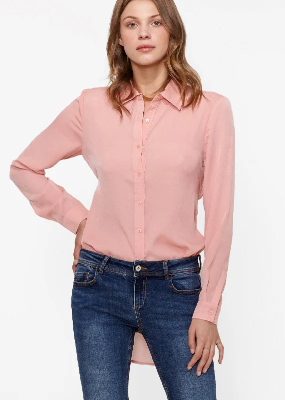 Women's tall long sleeve shirt with extra length Women's Belted Hi-lo Blouse
