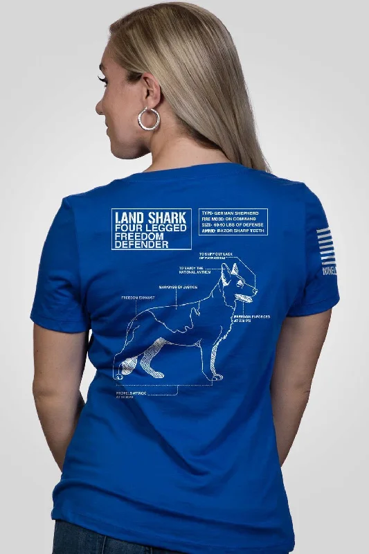 Women's printed t shirt Land Shark - Women's Relaxed Fit V-Neck Shirt