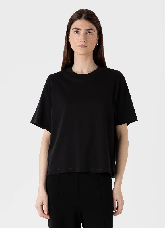 Women's cotton t shirt Women's Boxy Heavyweight T-shirt in Black