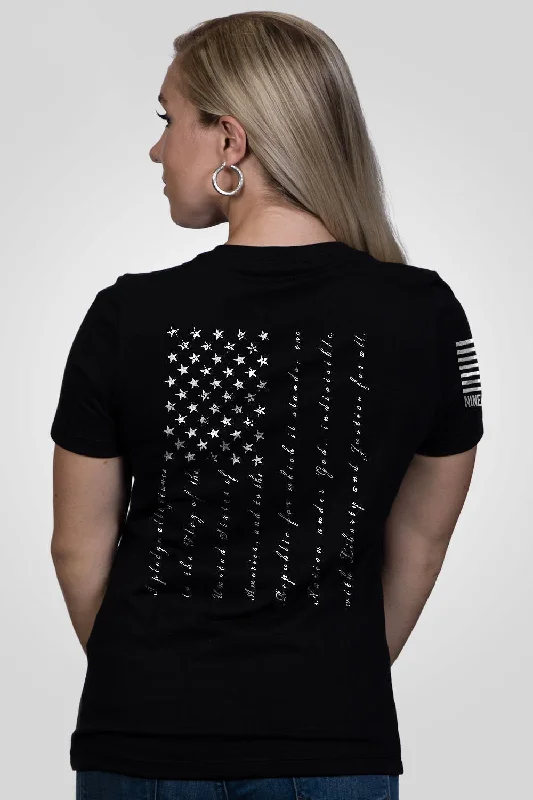 Women's camouflage t shirt The Pledge - Women's Relaxed Fit V-Neck Shirt