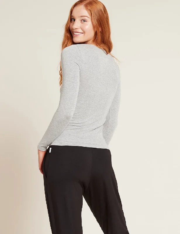 Women's polka dot t shirt Women's Long Sleeve Top - Light Grey Marl