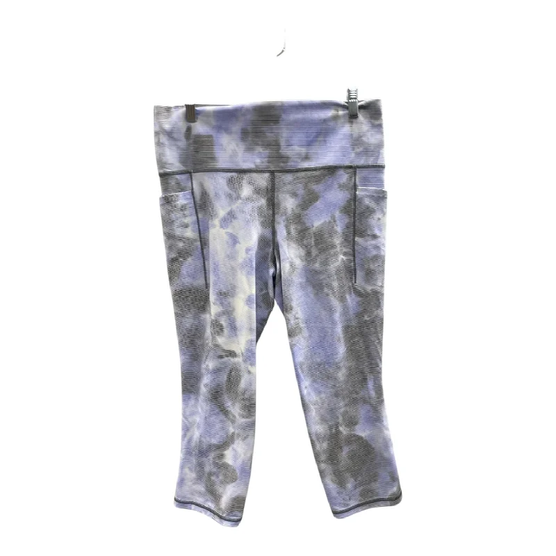  Athletic Leggings Capris By Athleta In Blue & Grey, Size:L
