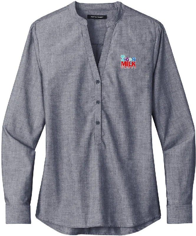 Women's dry - clean only long sleeve wool shirt Nike long sleeve performance shirtsPort Authority Ladies Long Sleeve Chambray Easy Care Shirt