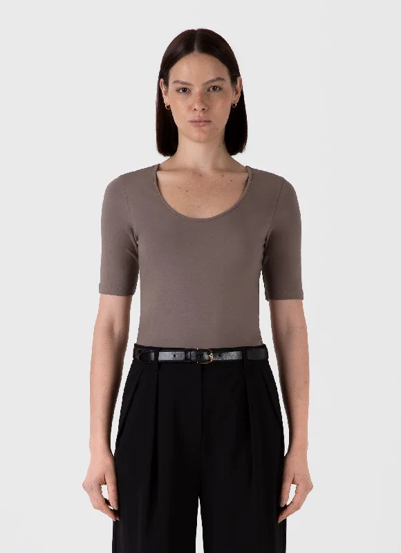 Women's tall t shirt Women's Stretch Cotton Scoop Top in Cedar