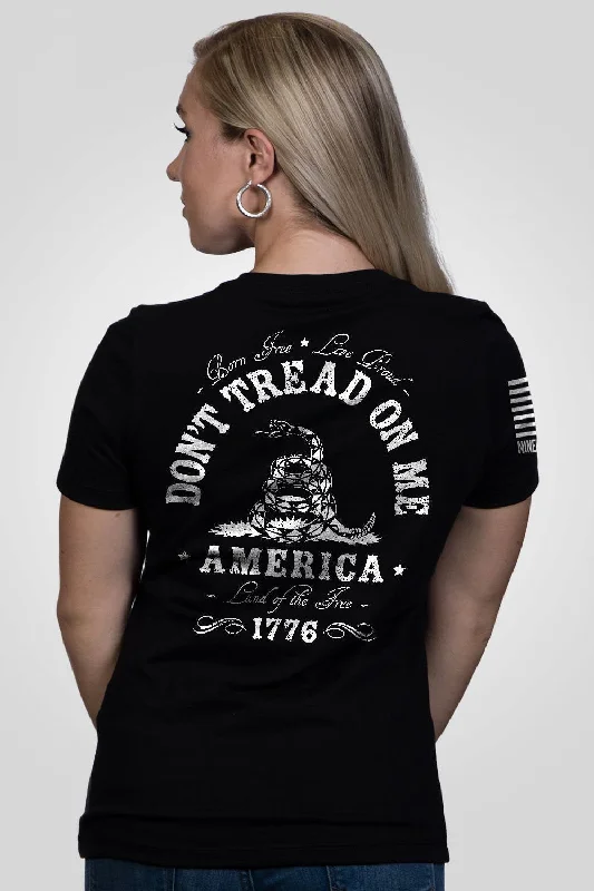 Women's embroidered t shirt Don't Tread On Me - Women's Relaxed Fit V-Neck Shirt