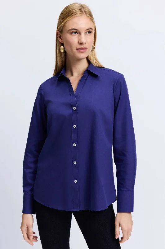 Women's classic white long sleeve cotton shirt Expensive long sleeve designer shirtsMary No Iron Pinpoint Long Sleeve Shirt