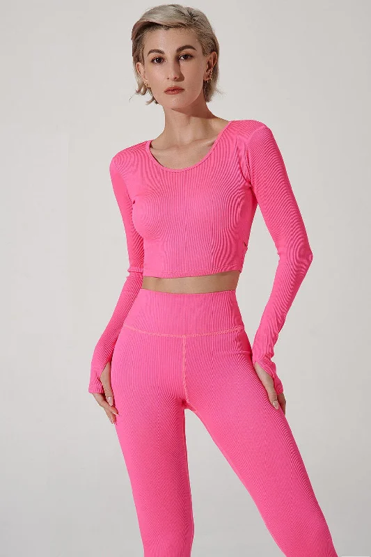Women's business - casual tight trousers Sanija Long Sleeve - Hot Pink