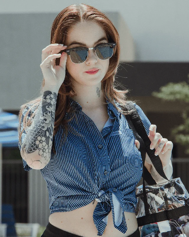 Women's snap - front long sleeve denim shirt Women's Benny TS Party Shirt - Blue