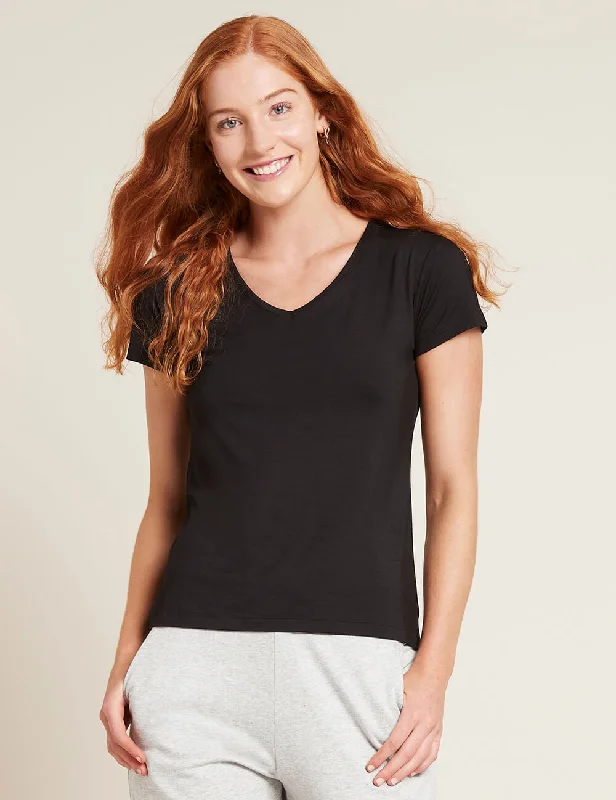 Women's beach t shirt Women's V-Neck T-Shirt - Black
