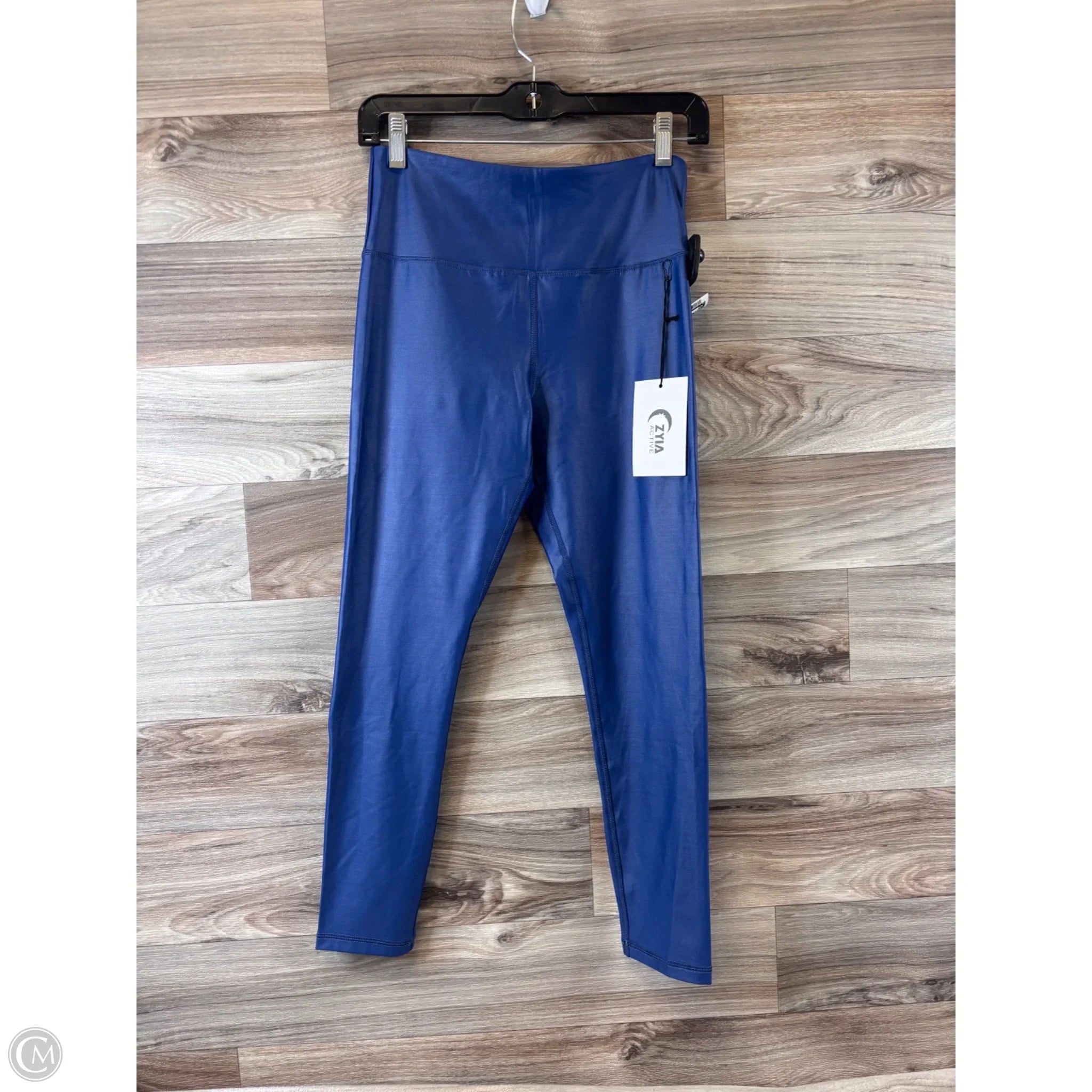 Women's mid - waisted tight trousers Athletic Leggings By Zyia In Blue, Size: S