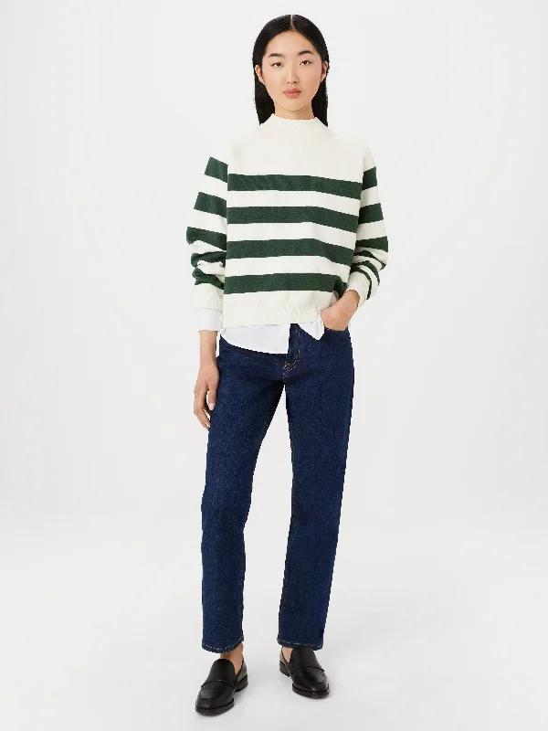 Women's slogan t shirt The Compact Mock Neck Sweater in Dark Green