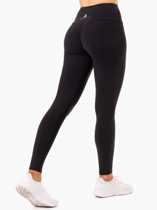 Women's yellow tight trousers Staples Scrunch Bum Leggings - Black
