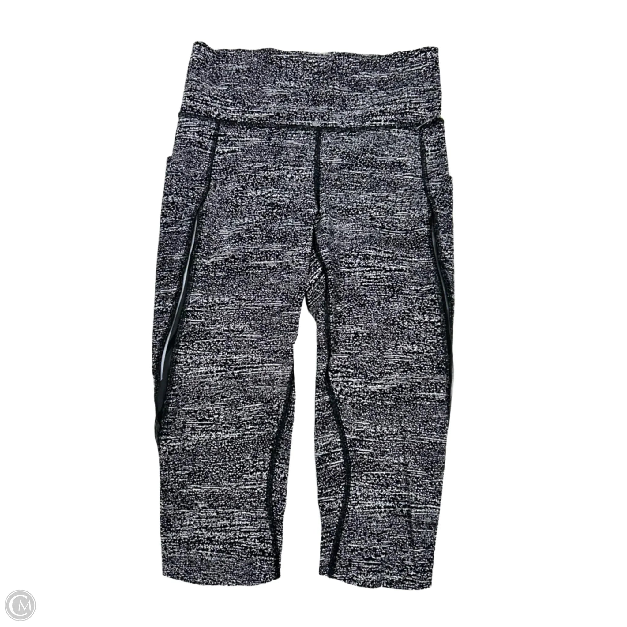  Athletic Leggings Capris By Lululemon In Black & White, Size: S