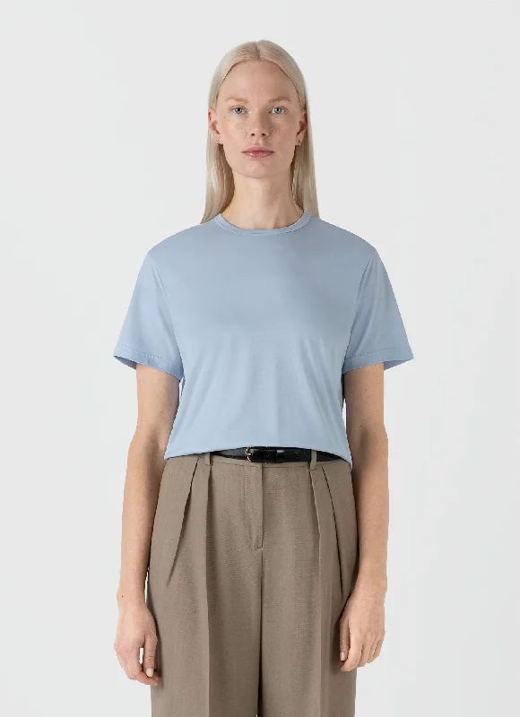 Women's ZARA t shirt Women's Relaxed Fit T-shirt in Blue Mist