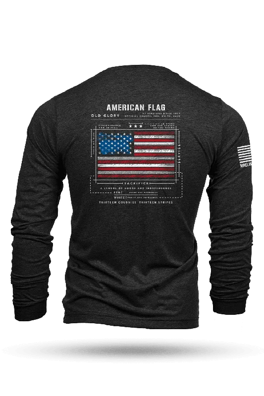 Women's Calvin Klein t shirt American Flag Schematic - Long Sleeve T-Shirt
