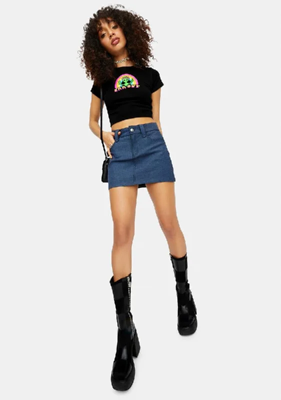 Cool Skippin' School Twill A-Line Mini Skirt