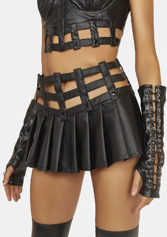 Onyx Playing With Fire Pleated Skirt