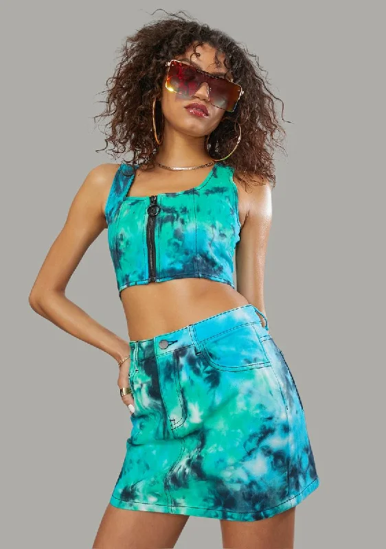 Treasure Island Tie Dye Mini Skirt