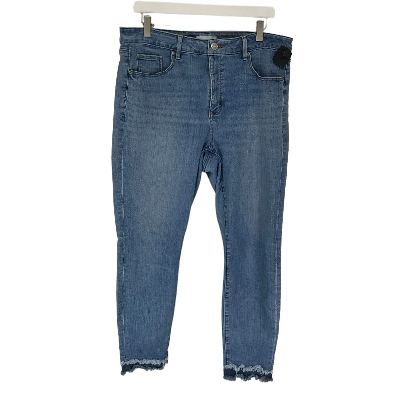 Blue Denim Jeans Straight Loft, Size 14