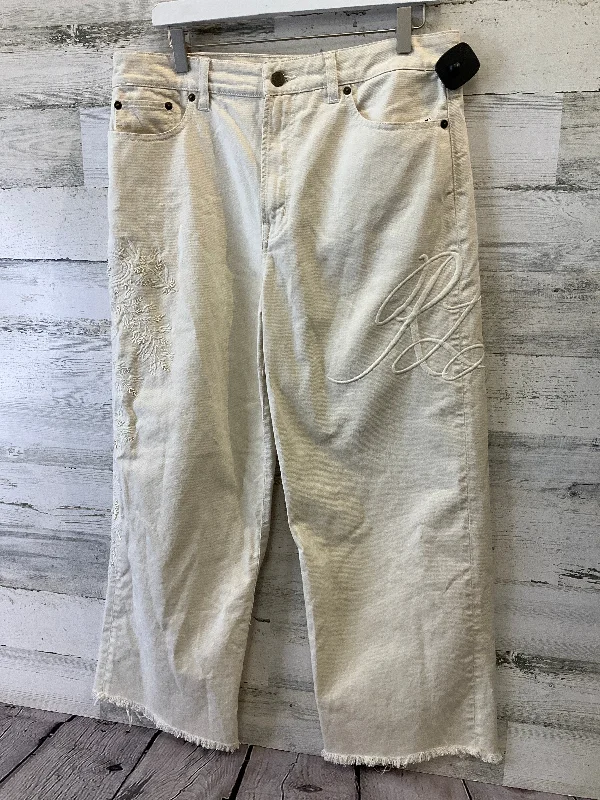 Cream Jeans Wide Leg Lauren By Ralph Lauren, Size 10