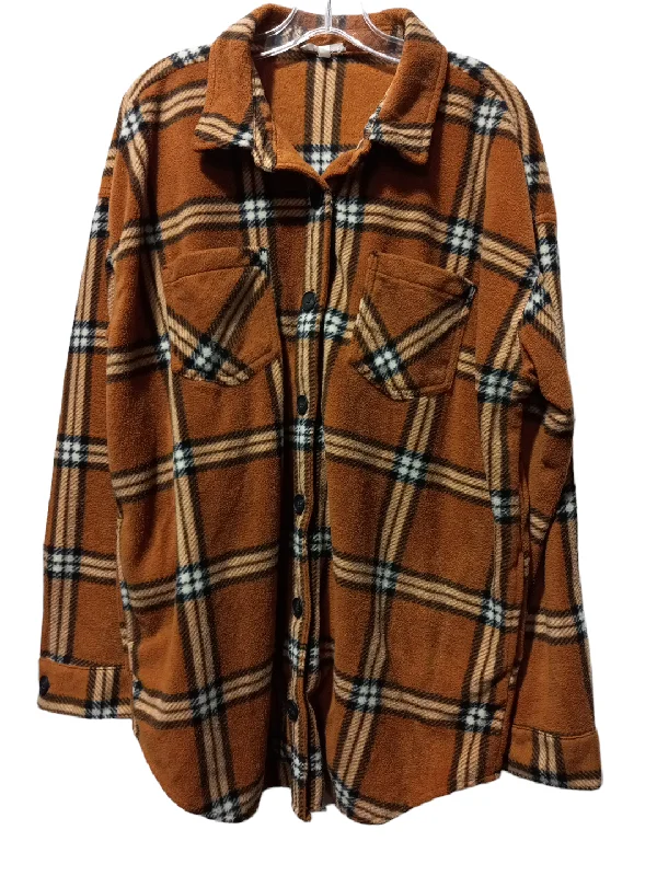 Plaid Pattern Jacket Fleece Maurices, Size L