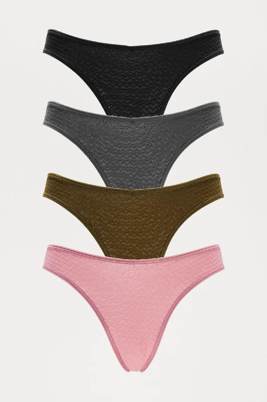 Comfy Vibes Seamless Bikini 4 Pack Panties - Mauve/combo