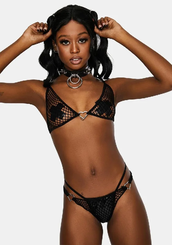 Double Dare Me Fishnet Lingerie Set