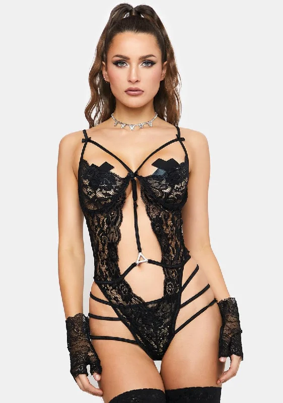 Expected Caresses Lace Teddy