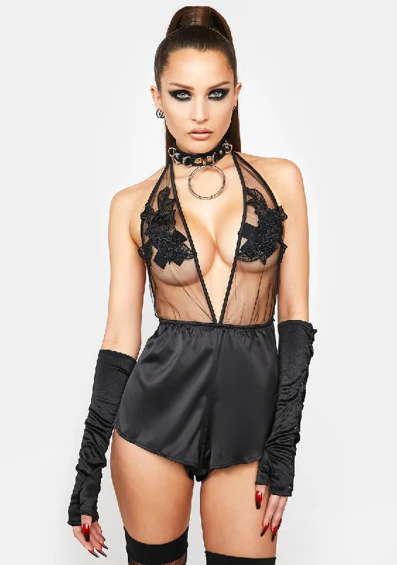 Getting Later Satin Romper