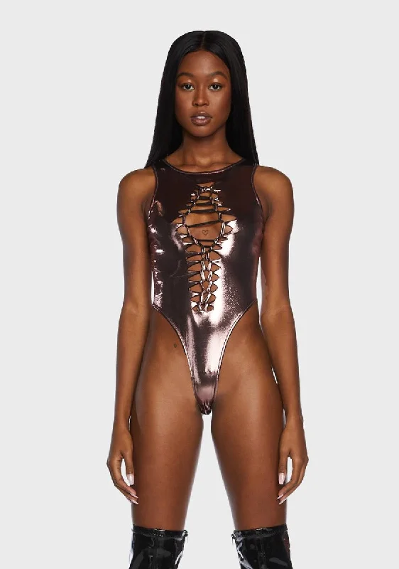 Lemme Show You Metallic Bodysuit