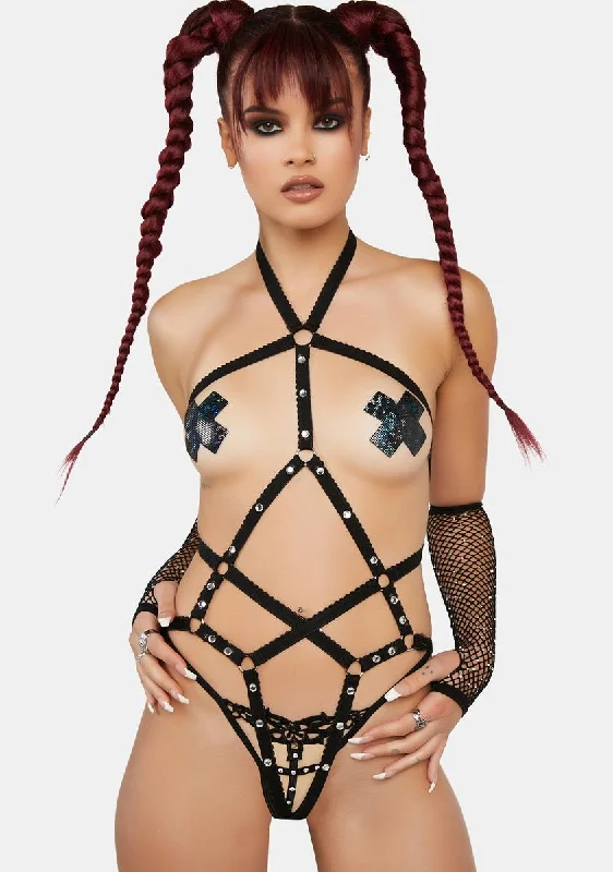 Loves The Pain Harness Bodysuit