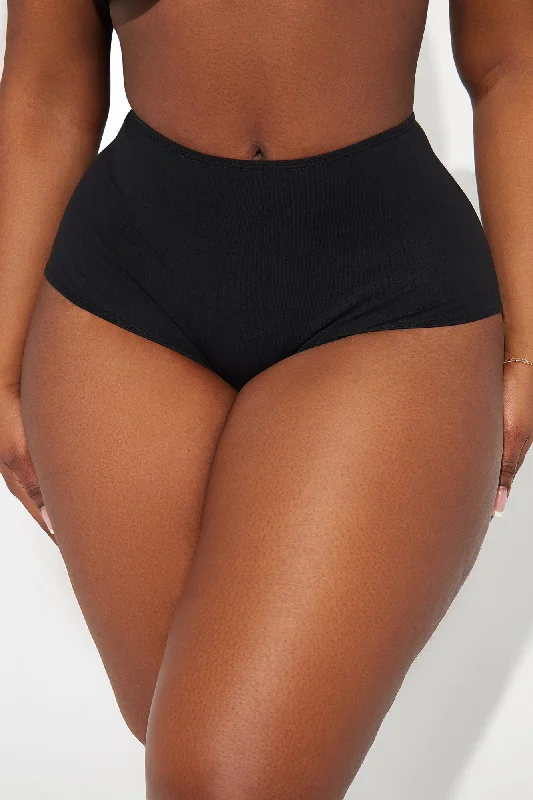 Nova Cotton Boyshort Panty - Black