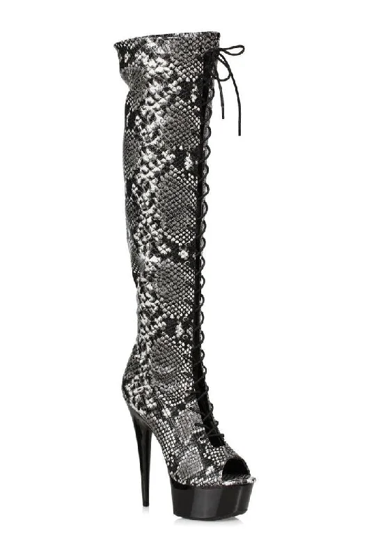 609-ZOELLE Thigh Boot | Animal Faux Leather