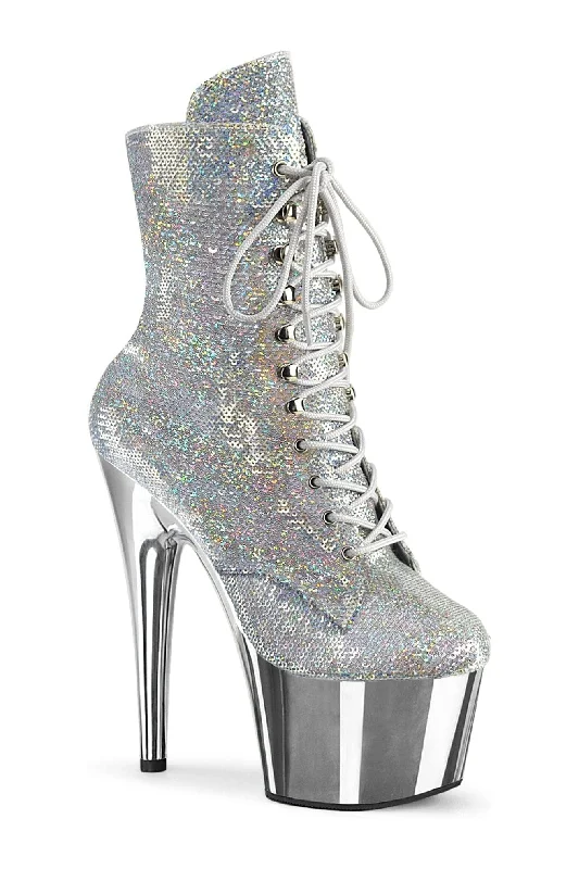 ADORE-1020SQ-02 Silver Sequins Ankle Boot