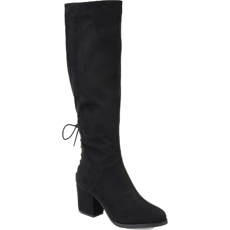 Vivian Womens Extra Wide Calf Ruffled Knee-High Boots