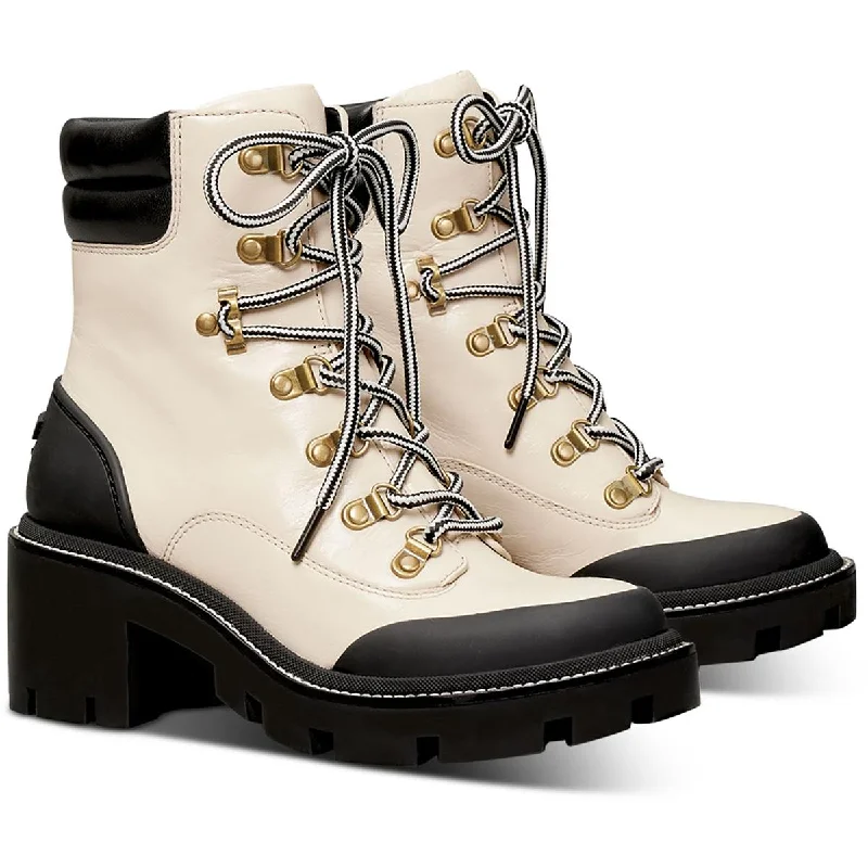 Womens Leather Lace-Up Hiking Boots