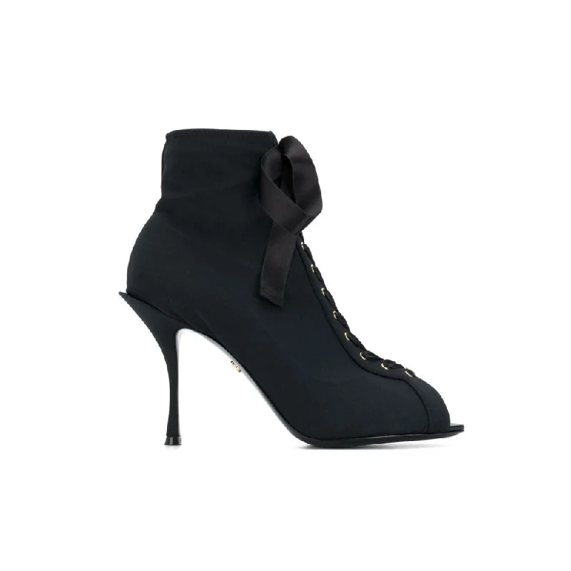 Dolce & Gabbana Black Nylon Women's Boot