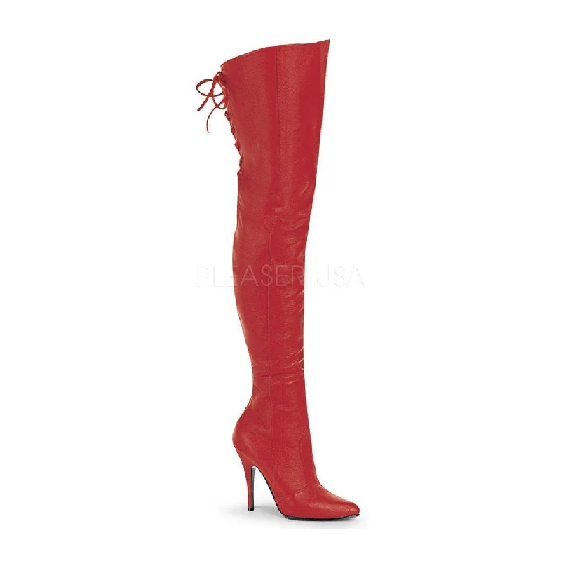 LEGEND-8899 Thigh Boot  | Red Genuine Leather