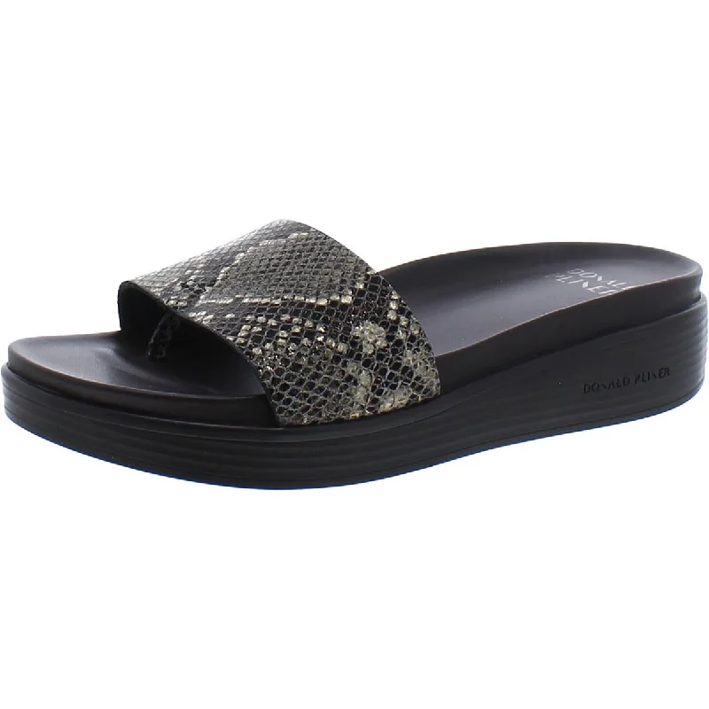 FIJI4 Womens Leather Slip On Slide Sandals