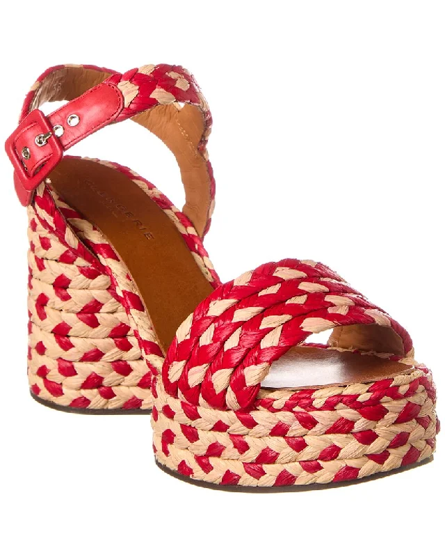 Clergerie Arizona Raffia Platform Sandal