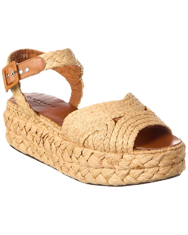 Clergerie Aude Raffia Platform Sandal